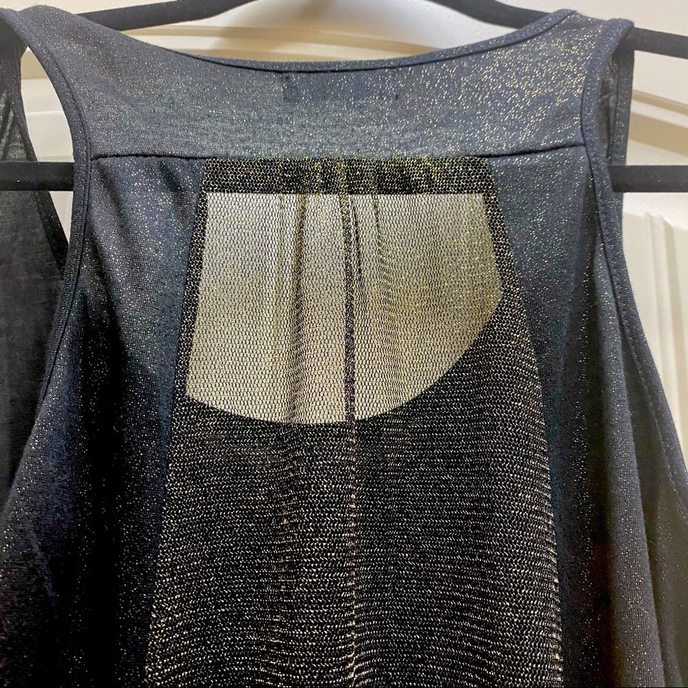 Black tank with gold thread